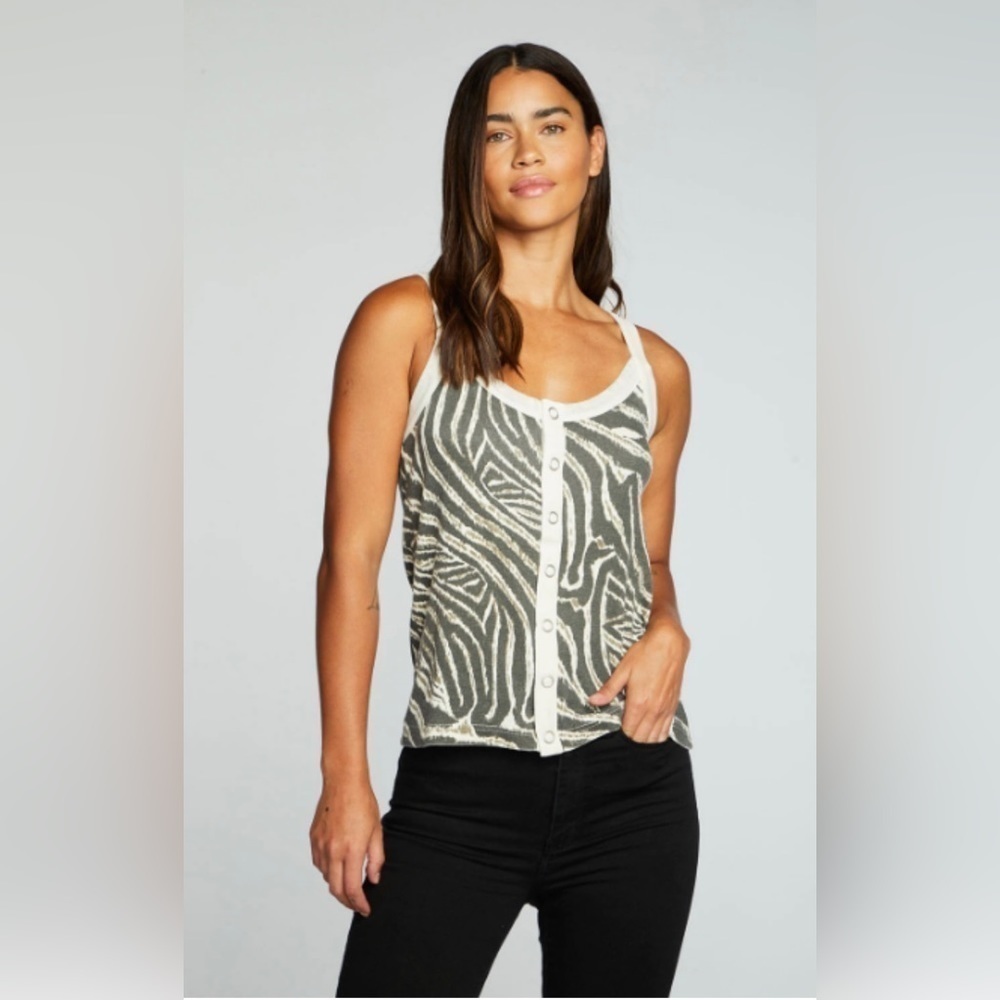 Chaser ribbed zebra print tank. NWT